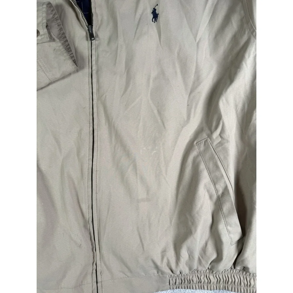 VTG Polo Ralph Lauren jacket Men 2XL Lined Dad Bomber Bi Swing chin Strap Read**
